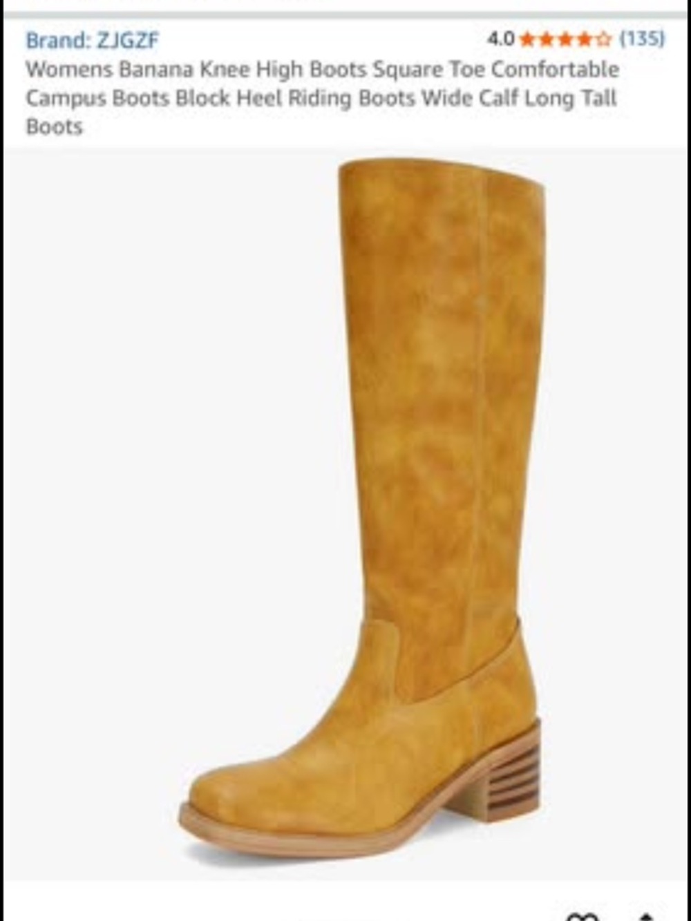 Women's Tall Block Heel Knee High Boots - Mustard